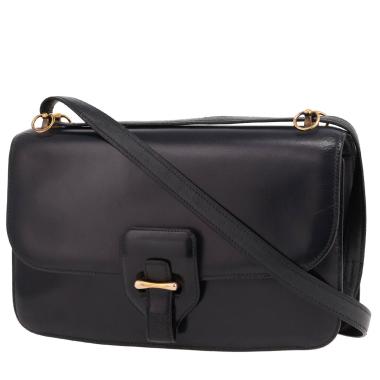 Sac à main Hermès  Vintage en cuir box bleu-marine