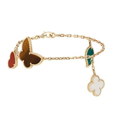 Bracciale Van Cleef & Arpels Lucky Alhambra in oro giallo, madreperla e pietre colorate