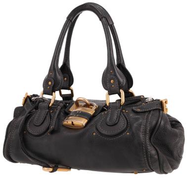 Sac à main Chloé  Paddington en cuir grainé noir