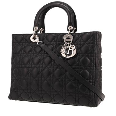 Dior  Lady Dior large model  handbag  in black leather cannage