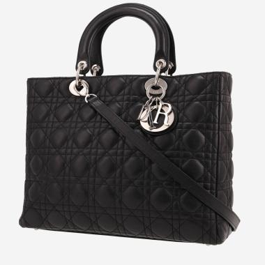 Sac à main Dior  Lady Dior en cuir cannage noir