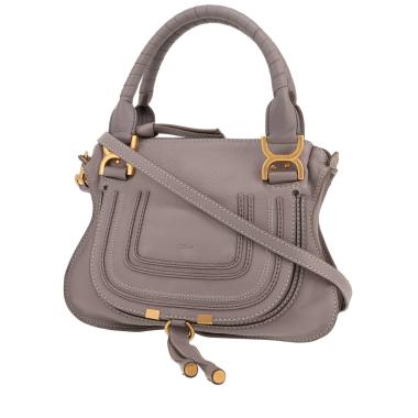 Borsa Chloé  Marcie in pelle martellata grigia