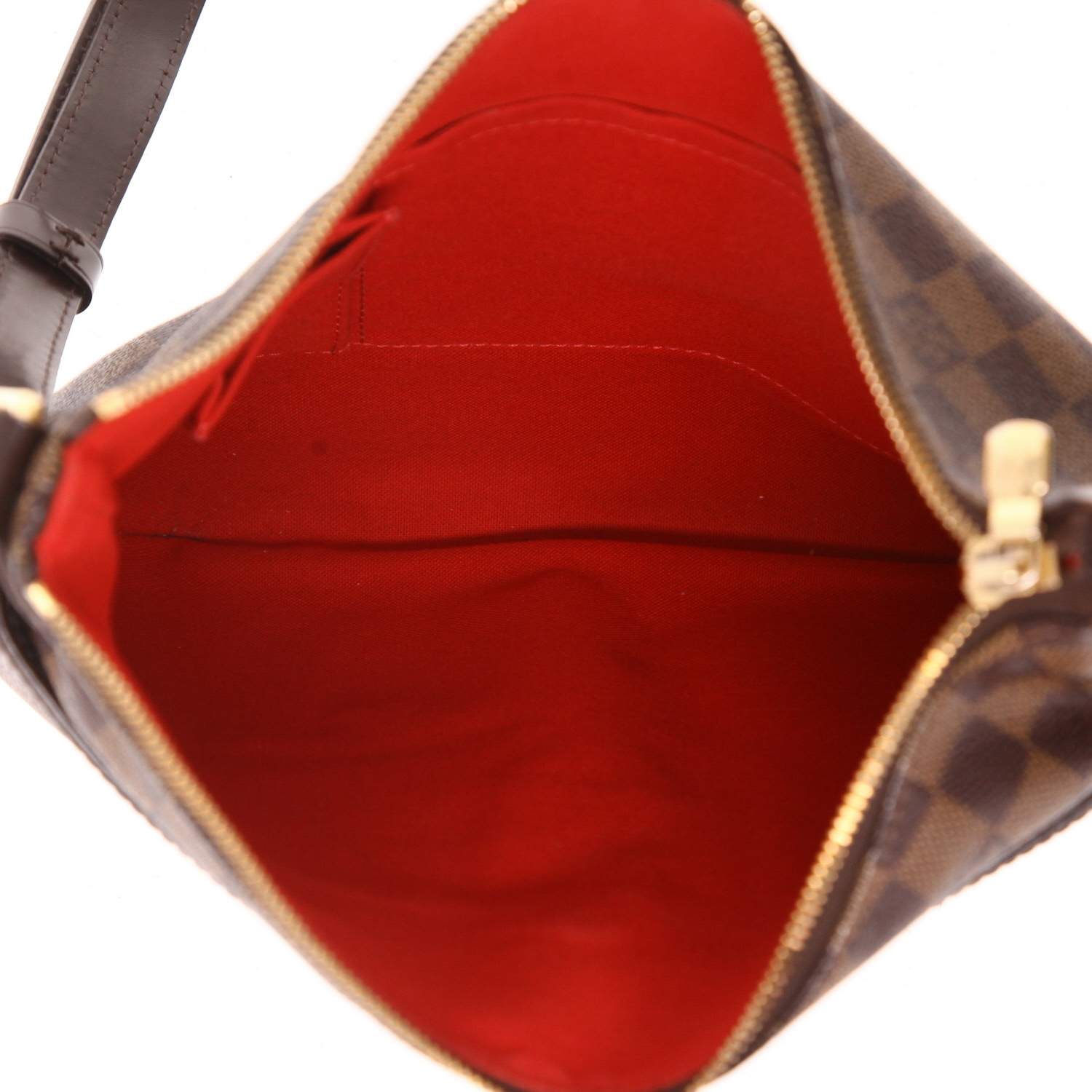 Louis Vuitton  Bloomsbury shoulder bag  in ebene damier canvas  and brown - Detail D3