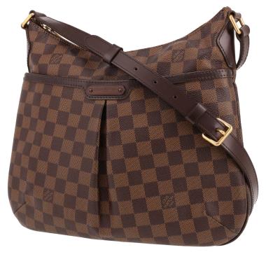 Borsa a tracolla Louis Vuitton  Bloomsbury in tela a scacchi ebana e pelle lucida marrone
