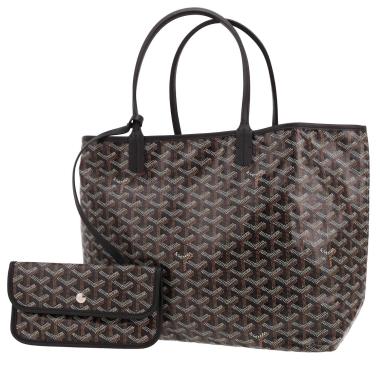 Goyard  Saint-Louis shopping bag  in black Goyard canvas  and black leather
