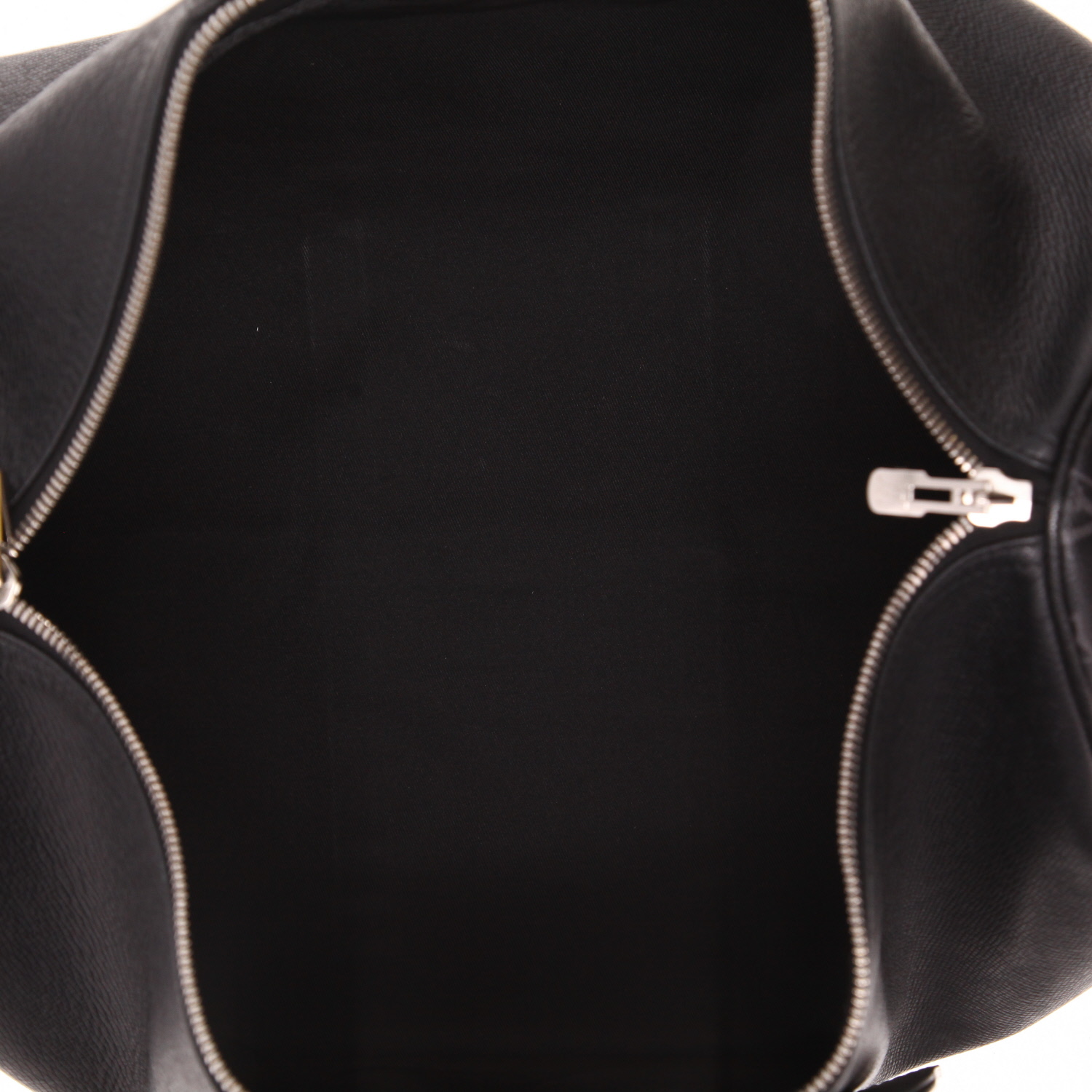 Sac de voyage Louis Vuitton  Keepall 45 en cuir taiga noir et toile monogram gris Graphite - Detail D3