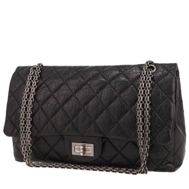 Bolso bandolera Chanel  2.55 modelo grande  en cuero acolchado negro