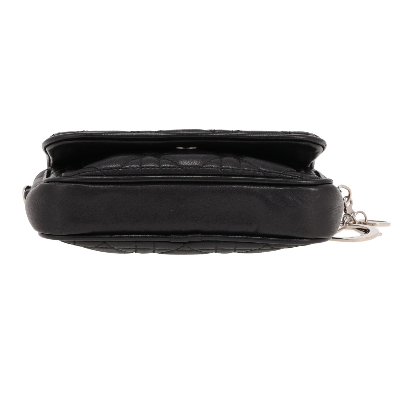 Borsa a tracolla Dior   mini  in pelle cannage nera - Detail D1