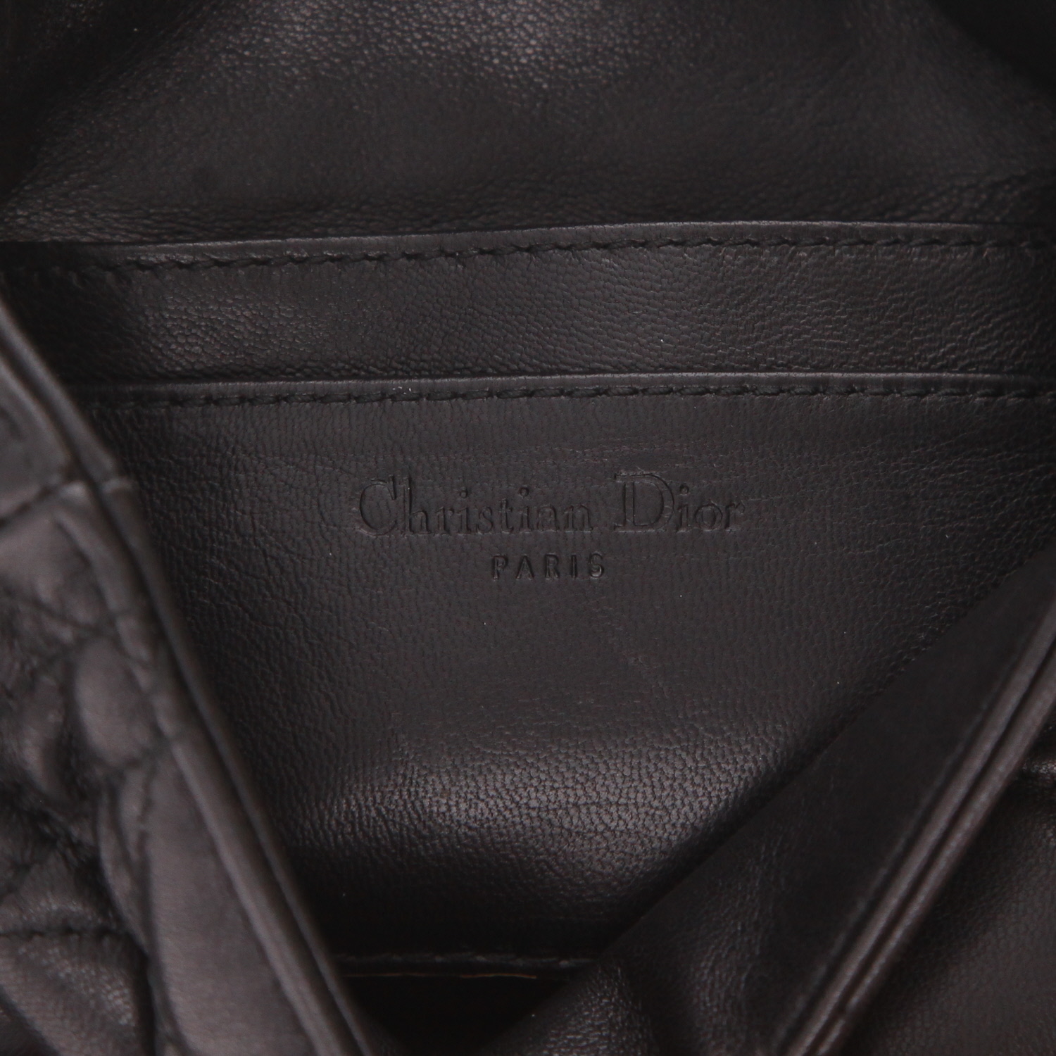 Borsa a tracolla Dior   mini  in pelle cannage nera - Detail D2