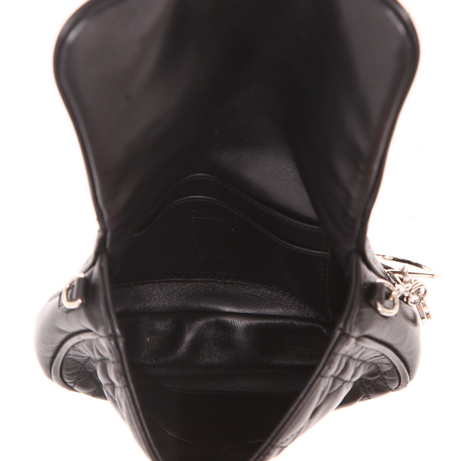 Borsa a tracolla Dior   mini  in pelle cannage nera - Detail D3