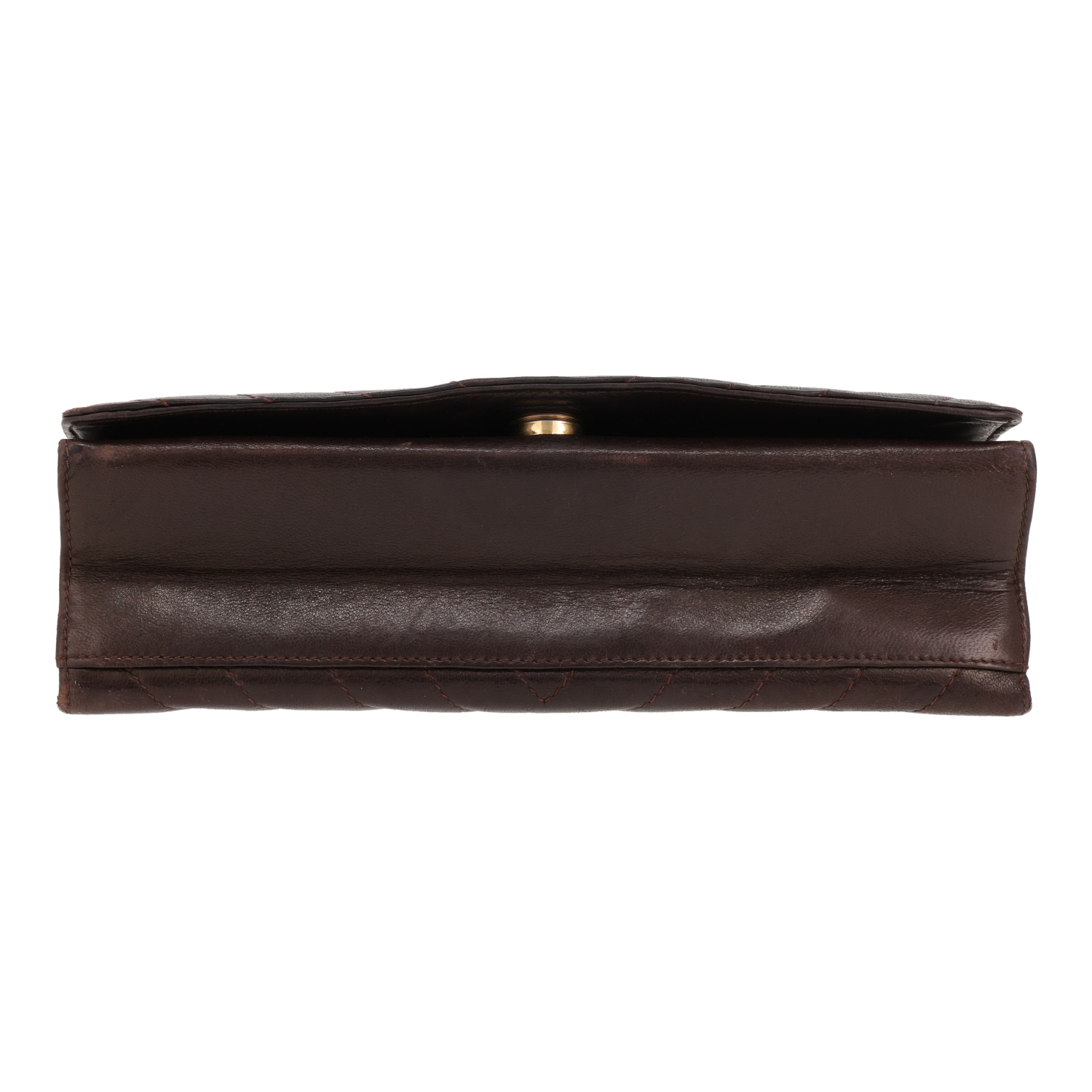 Borsa a spalla Chanel  Vintage in pelle trapuntata marrone - Detail D1