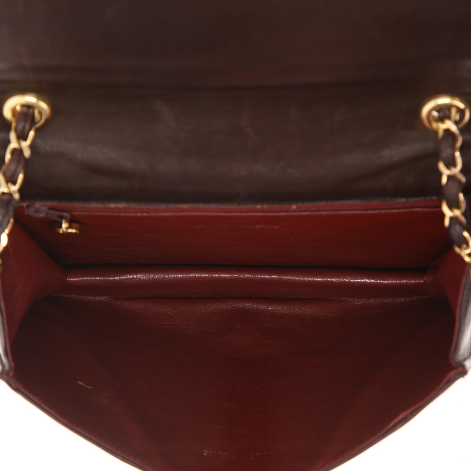 Borsa a spalla Chanel  Vintage in pelle trapuntata marrone - Detail D3