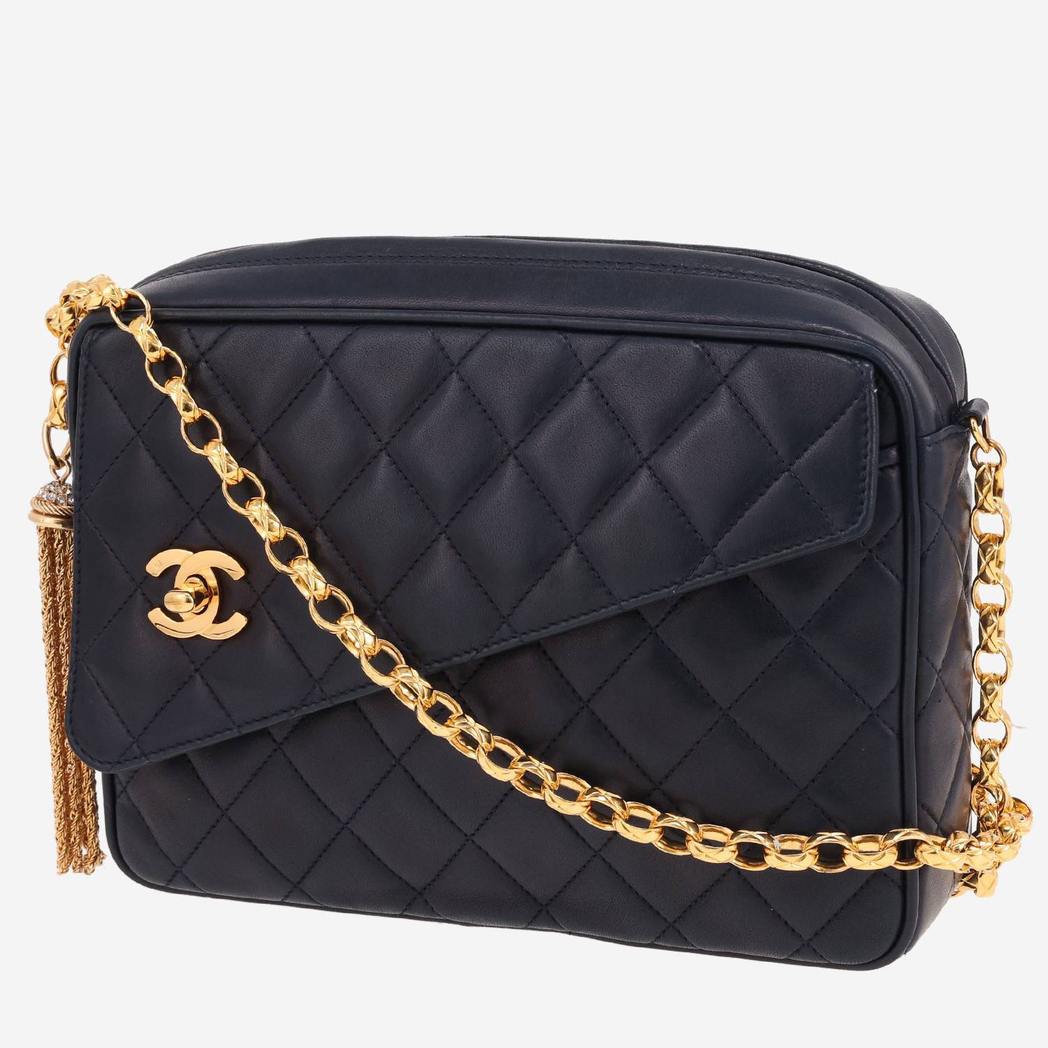 Borsa a tracolla Chanel vintage in pelle trapuntata nera
