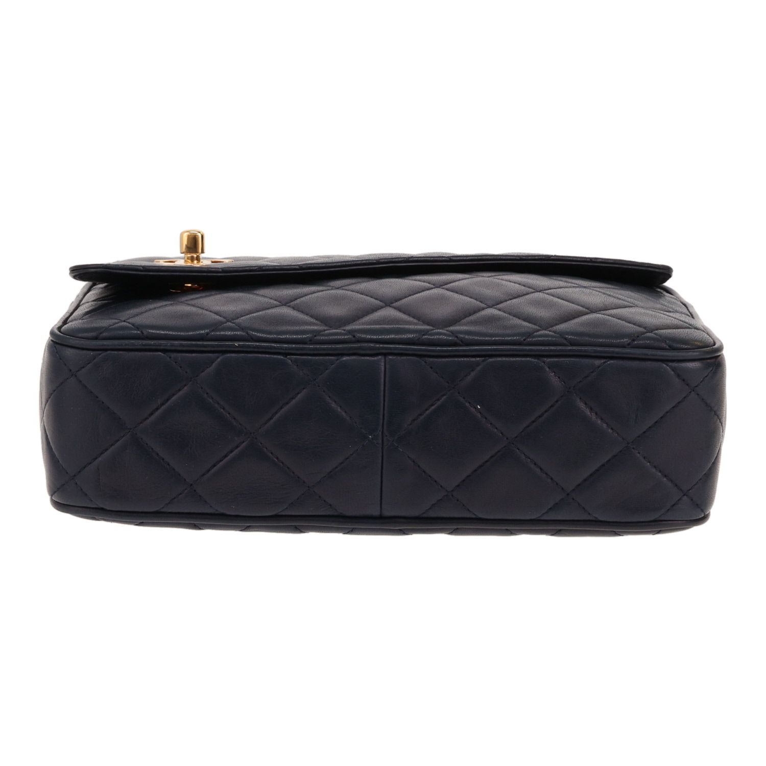 Sac bandoulière Chanel  Vintage en cuir matelassé noir - Detail D1