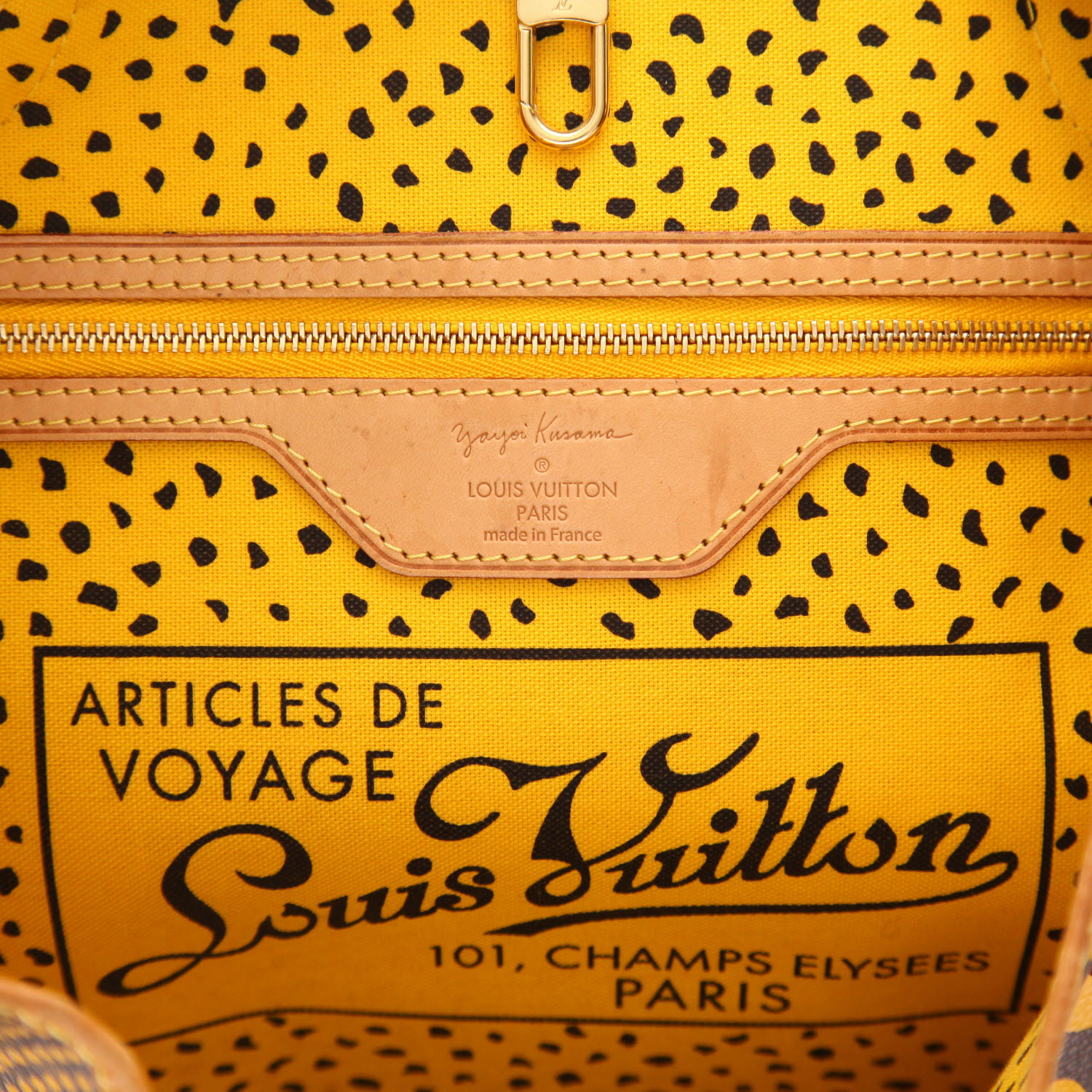 Bolso de mano Louis Vuitton Neverfull Ediciones Limitadas en lona Monogram amarilla y marrón y piel natural - Detail D2