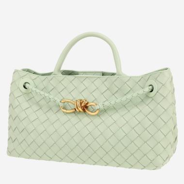 Sac à main Bottega Veneta  Andiamo East-West en cuir intrecciato vert