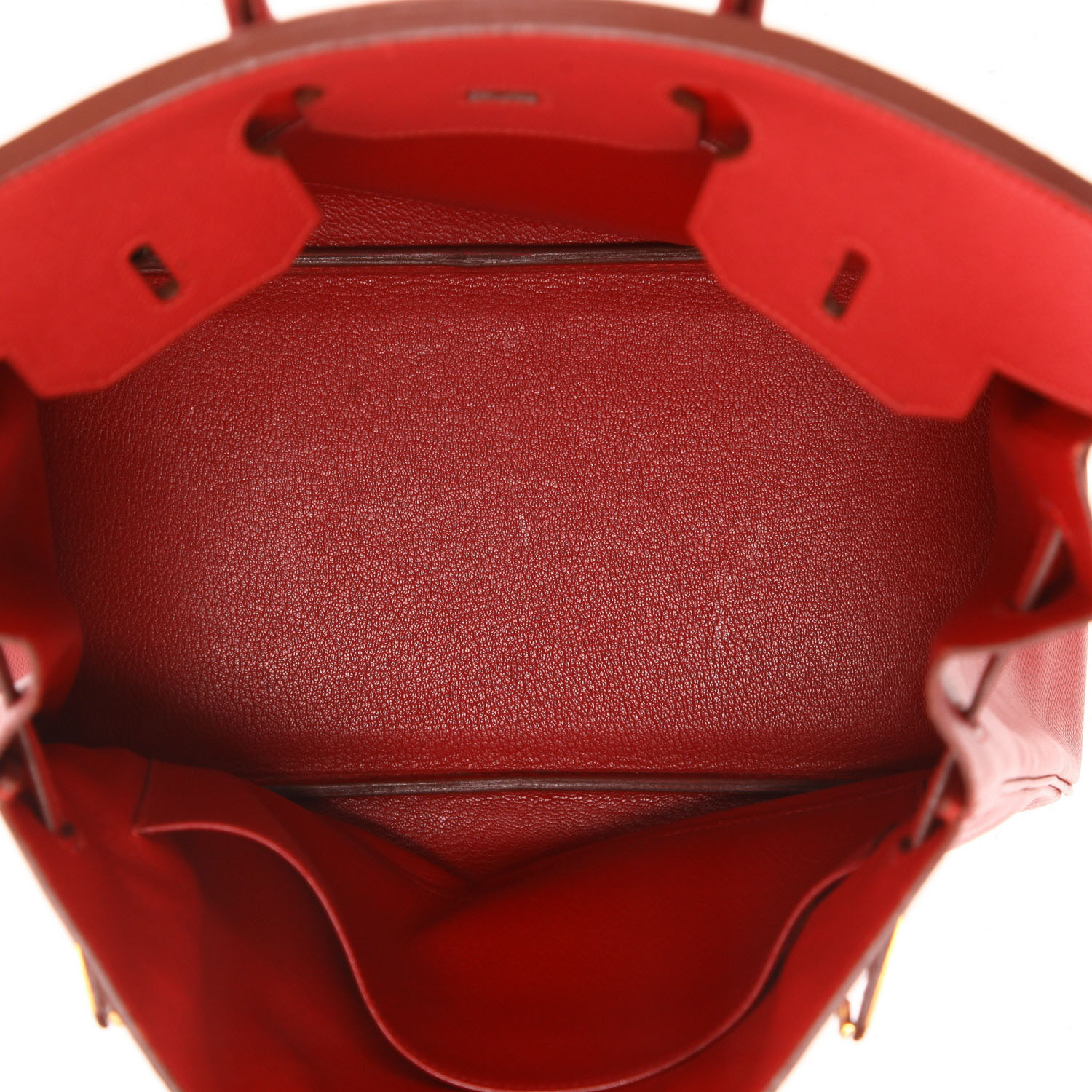 Borsa Hermès  Modello Haut à Courroies da 32 cm in pelle Courchevel Rouge Vif - Detail D3
