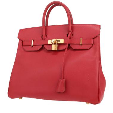 Hermès ‘Haut à Courroies’ handbag, 32 cm, in Rouge Vif Courchevel leather