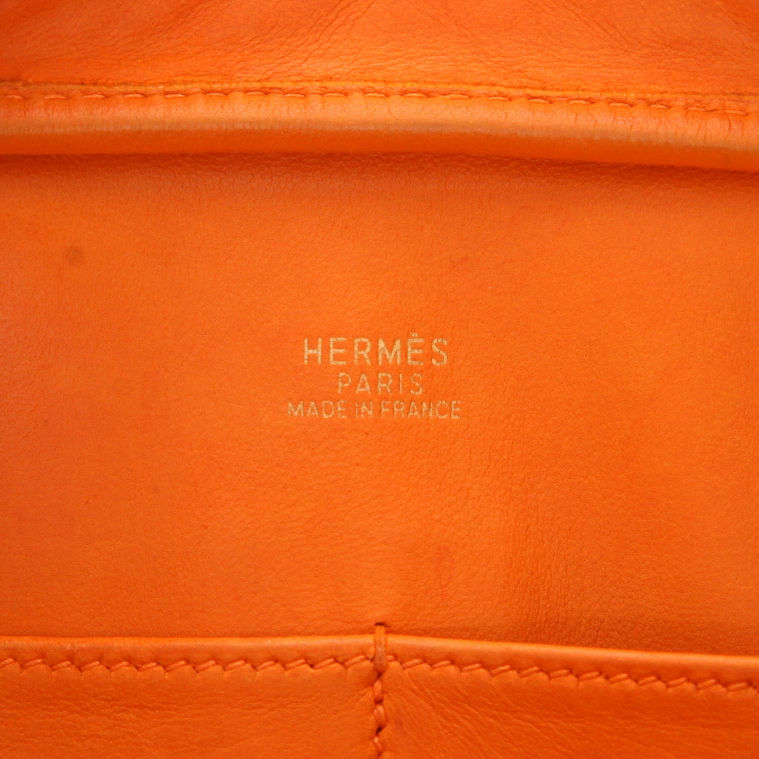 Sac à main Hermès  Plume Elan en cuir Swift orange - Detail D2