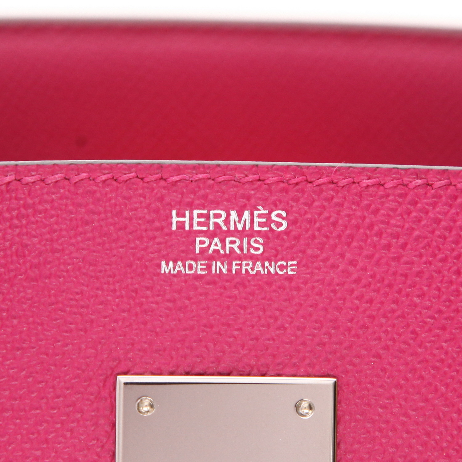Hermès  Birkin 30 cm handbag  in pink Tosca epsom leather - Detail D2