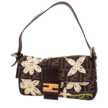 Sac à main Fendi  Baguette en toile siglée marron