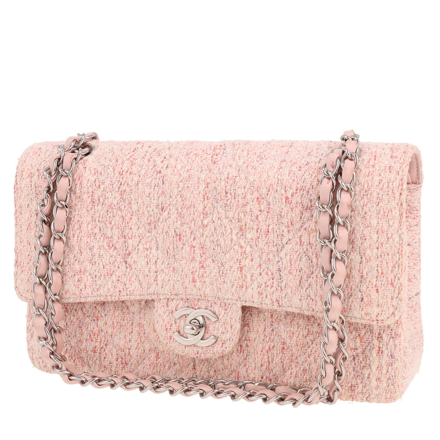 Sac Chanel Timeless Classic tweed rose occasion Sac Chanel Timeless Classic tweed rose occasion