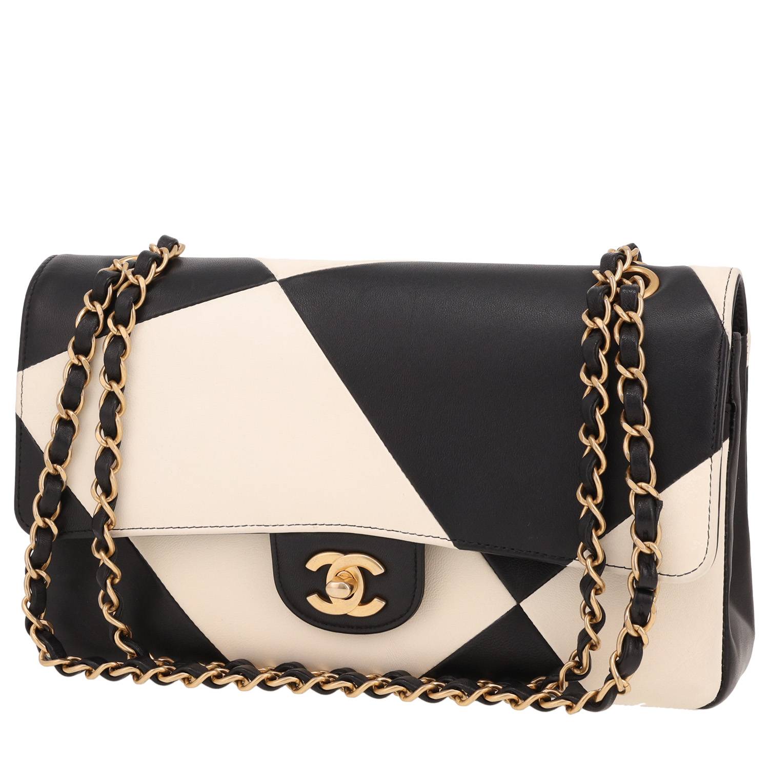Sac Chanel Timeless Bicolore Noir Blanc Cuir – Occasion Sac Chanel Timeless Bicolore Noir Blanc Cuir – Occasion