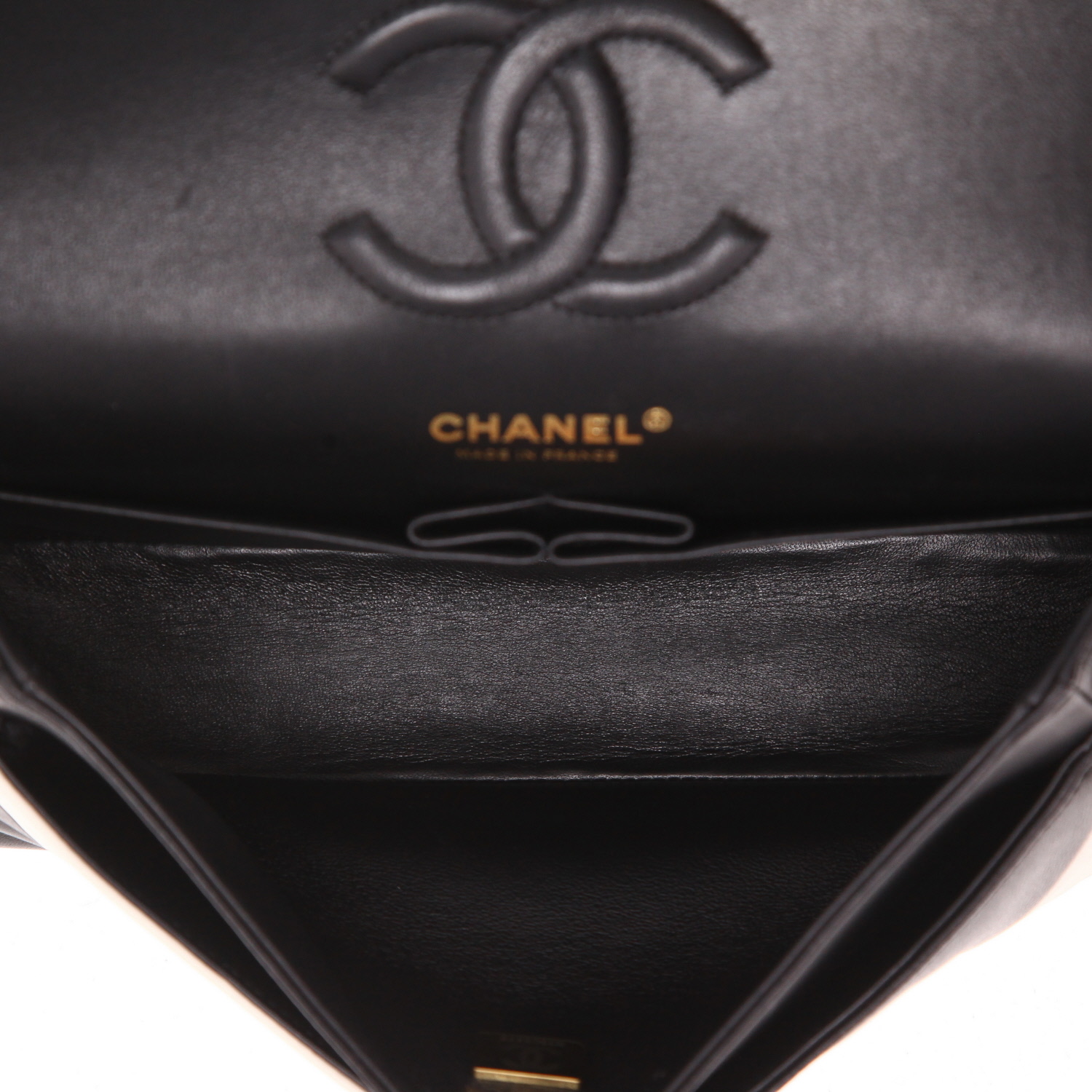Borsa Chanel Timeless in pelle bicolore nera e bianca - Detail D3