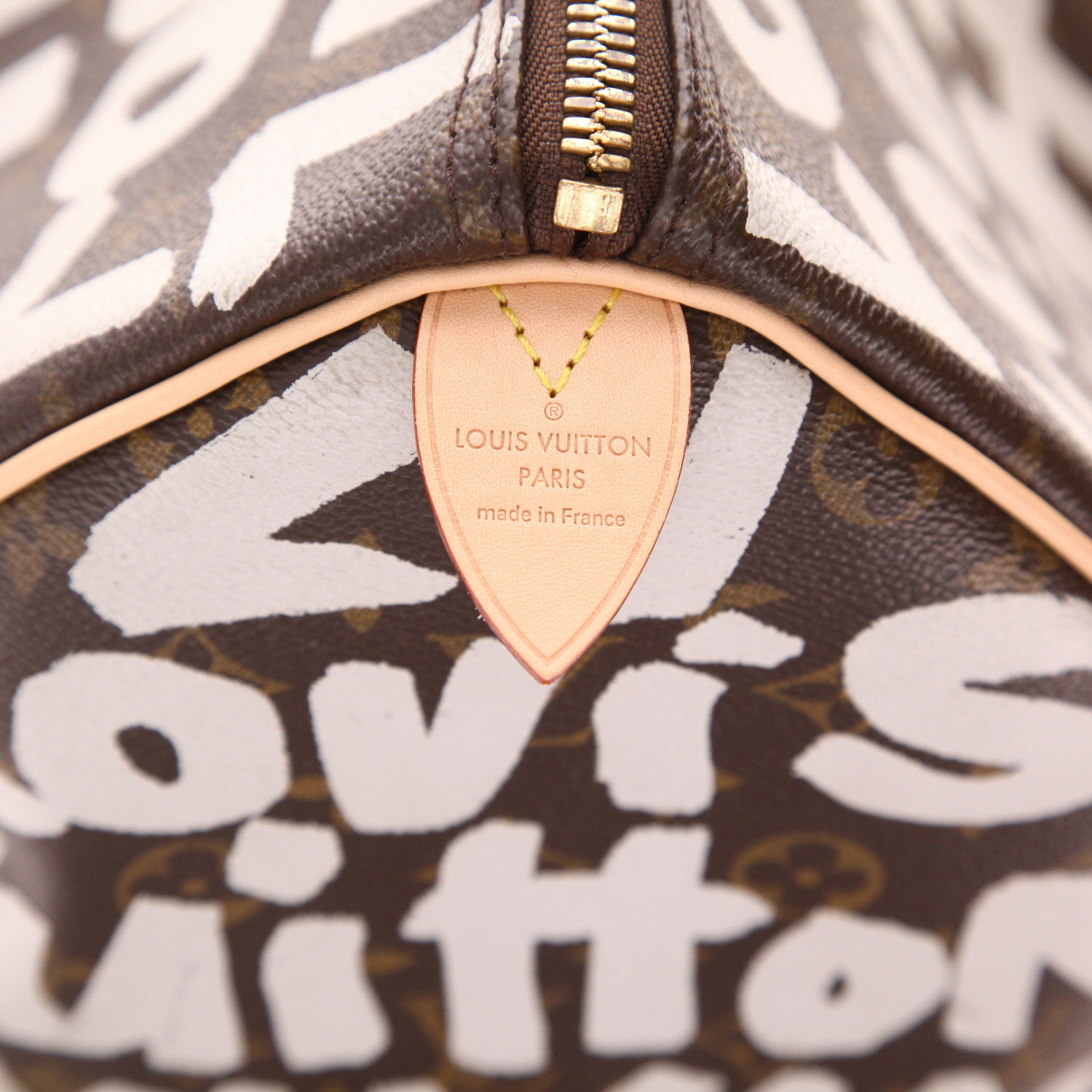 Sac de week end Louis Vuitton  Keepall Graffiti Editions Limitées Stephen Sprouse  en toile monogram marron - Detail D2