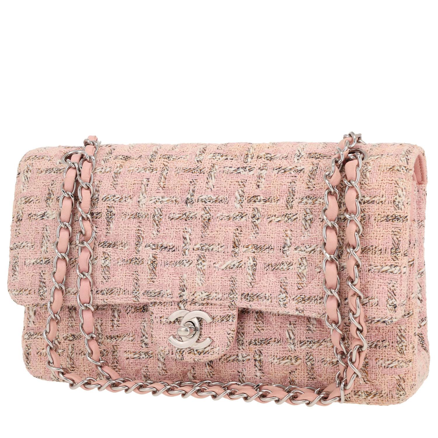 Sac Chanel Timeless Tweed Rose Bandoulière 2006 Occasion Sac Chanel Timeless Tweed Rose Bandoulière 2006 Occasion