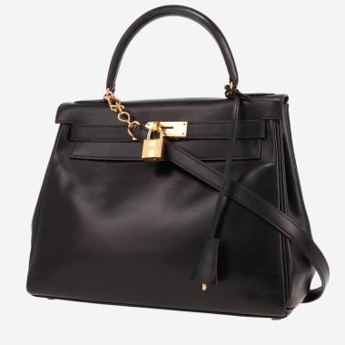 Sac à main Hermès  Kelly 28 cm en cuir box noir