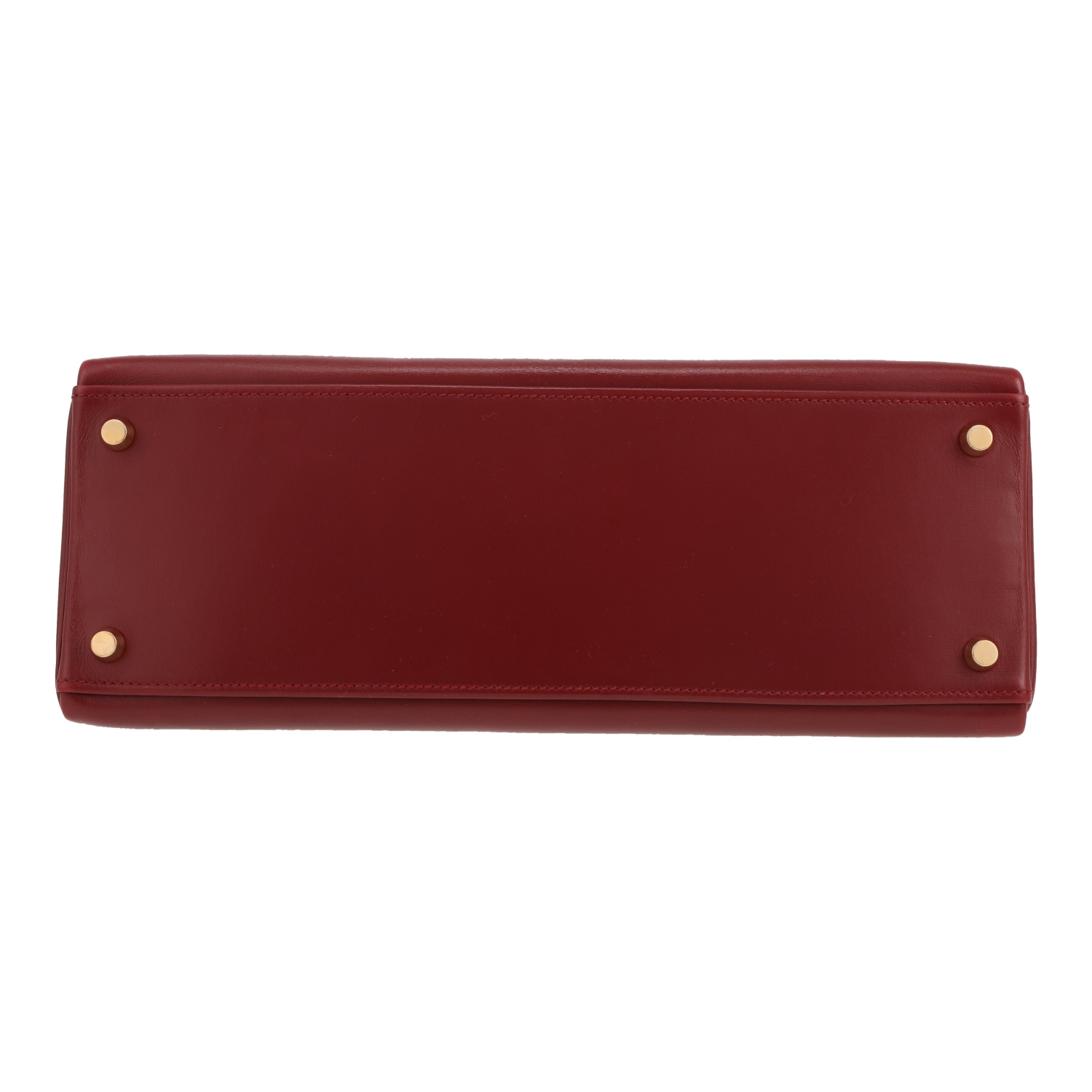 Hermès Kelly 32 cm handbag in red H box leather - Detail D1