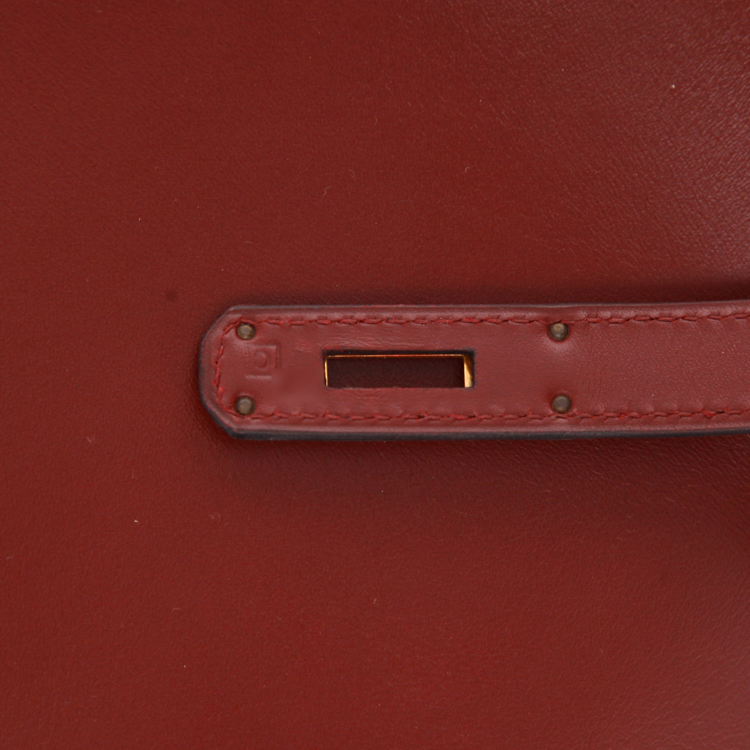 Hermès Kelly 32 cm handbag in red H box leather - Detail D4