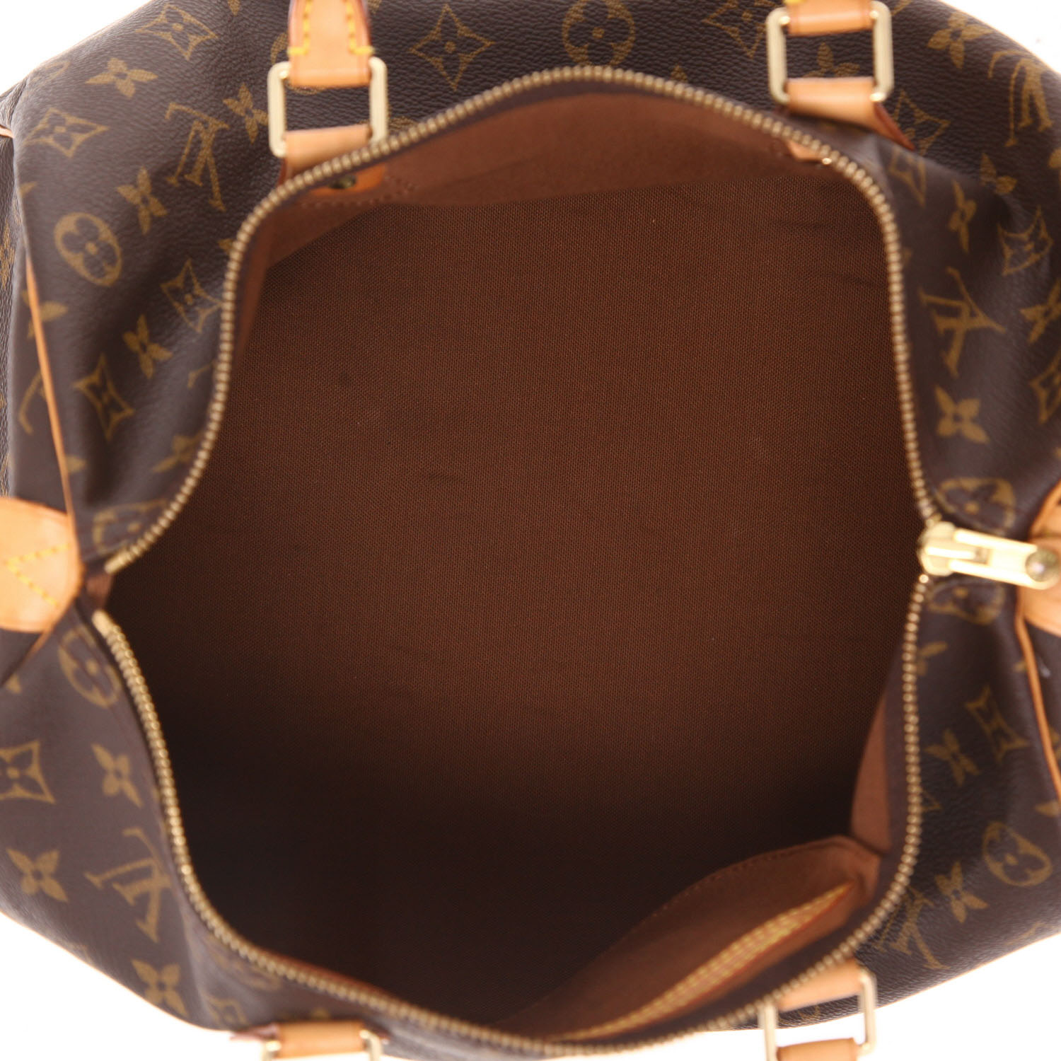Bolso de mano Louis Vuitton  Speedy 35 en lona Monogram y cuero natural - Detail D3