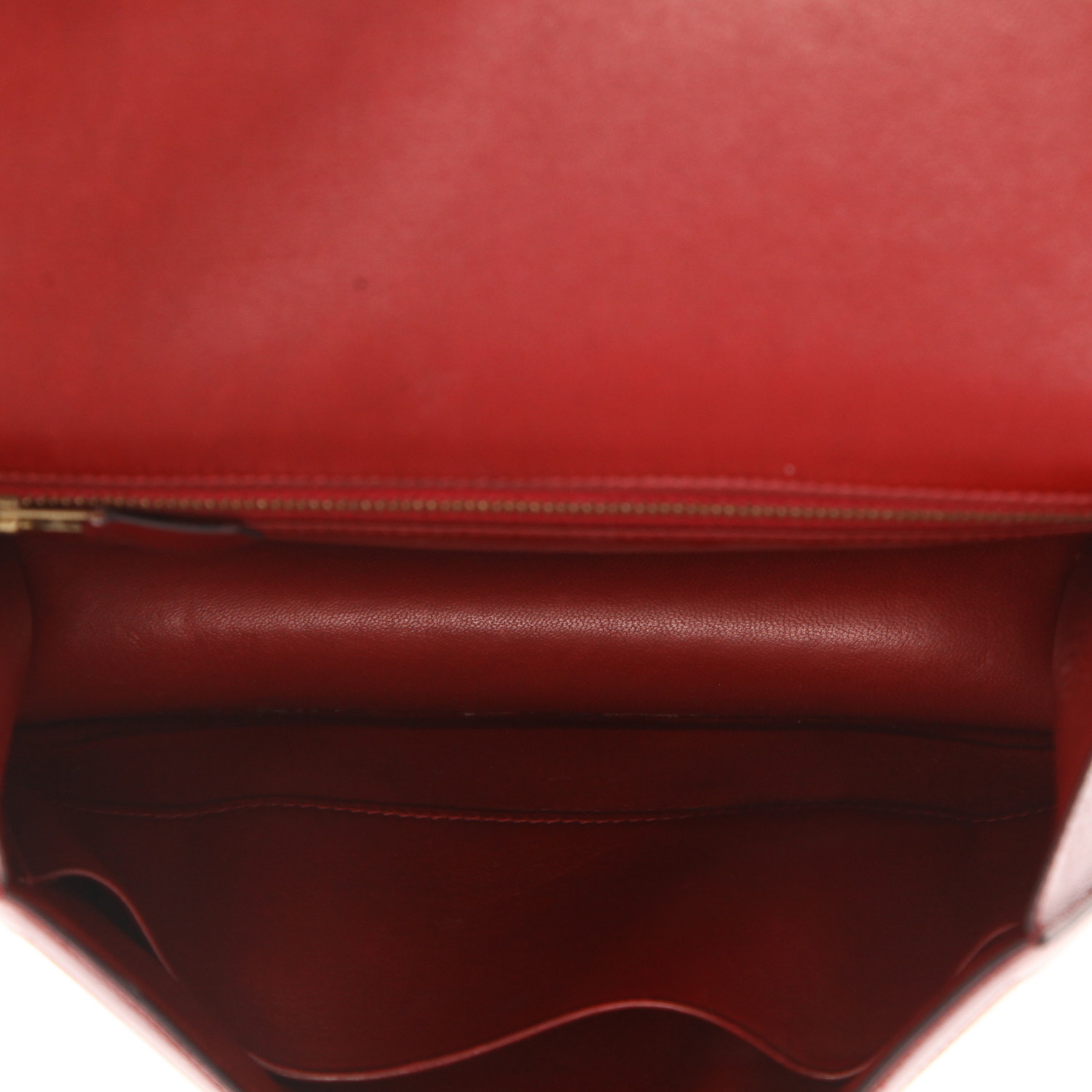 Borsa Hermès  Constance in tela beige e pelle box rosso H - Detail D3