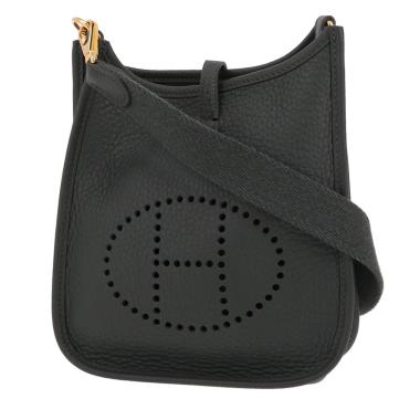 Hermès  Mini Evelyne shoulder bag  in Vert Mangrove leather taurillon clémence