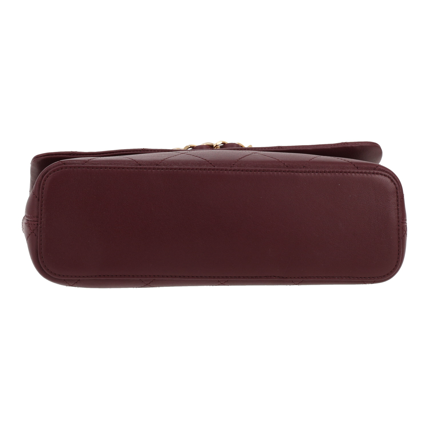 Chanel  Sac à rabat large model  bag worn on the shoulder or carried in the hand  in burgundy leather - Detail D1