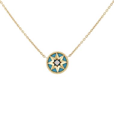 Dior Rose des vents necklace in yellow gold, turquoise and diamond