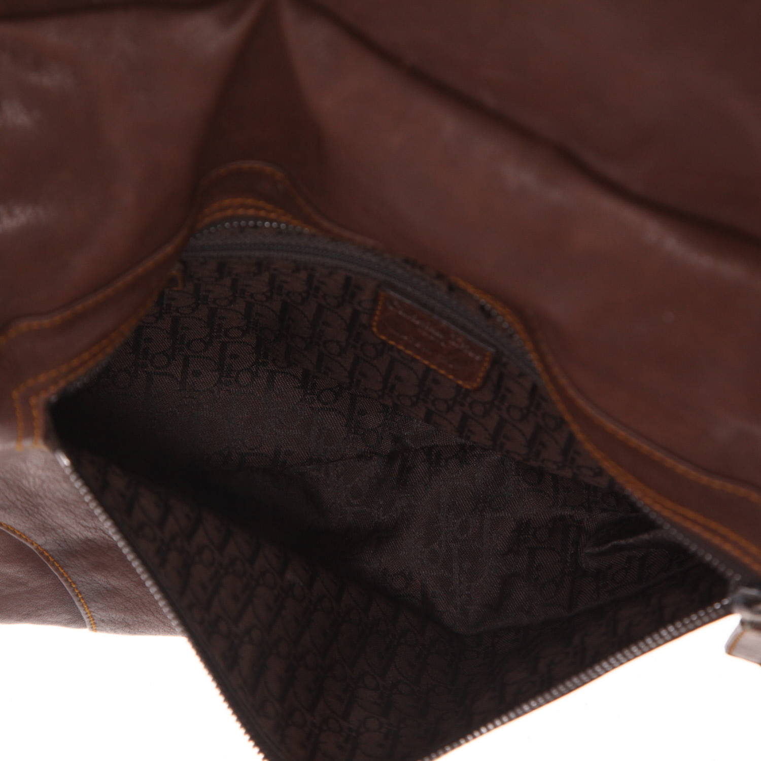 Bolso para llevar al hombro o en la mano Dior  Gaucho en cuero marrón y junco color caramelo - Detail D3
