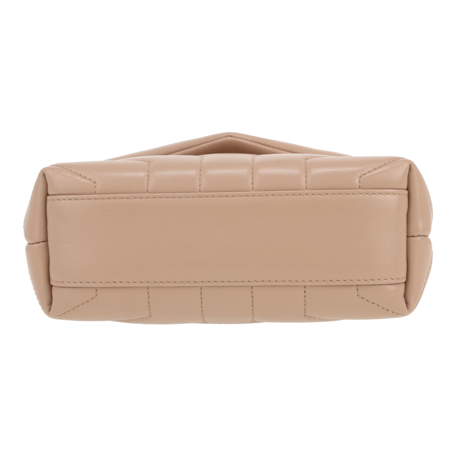 Sac bandoulière Saint Laurent  Toy Loulou en cuir matelassé chevrons beige - Detail D1