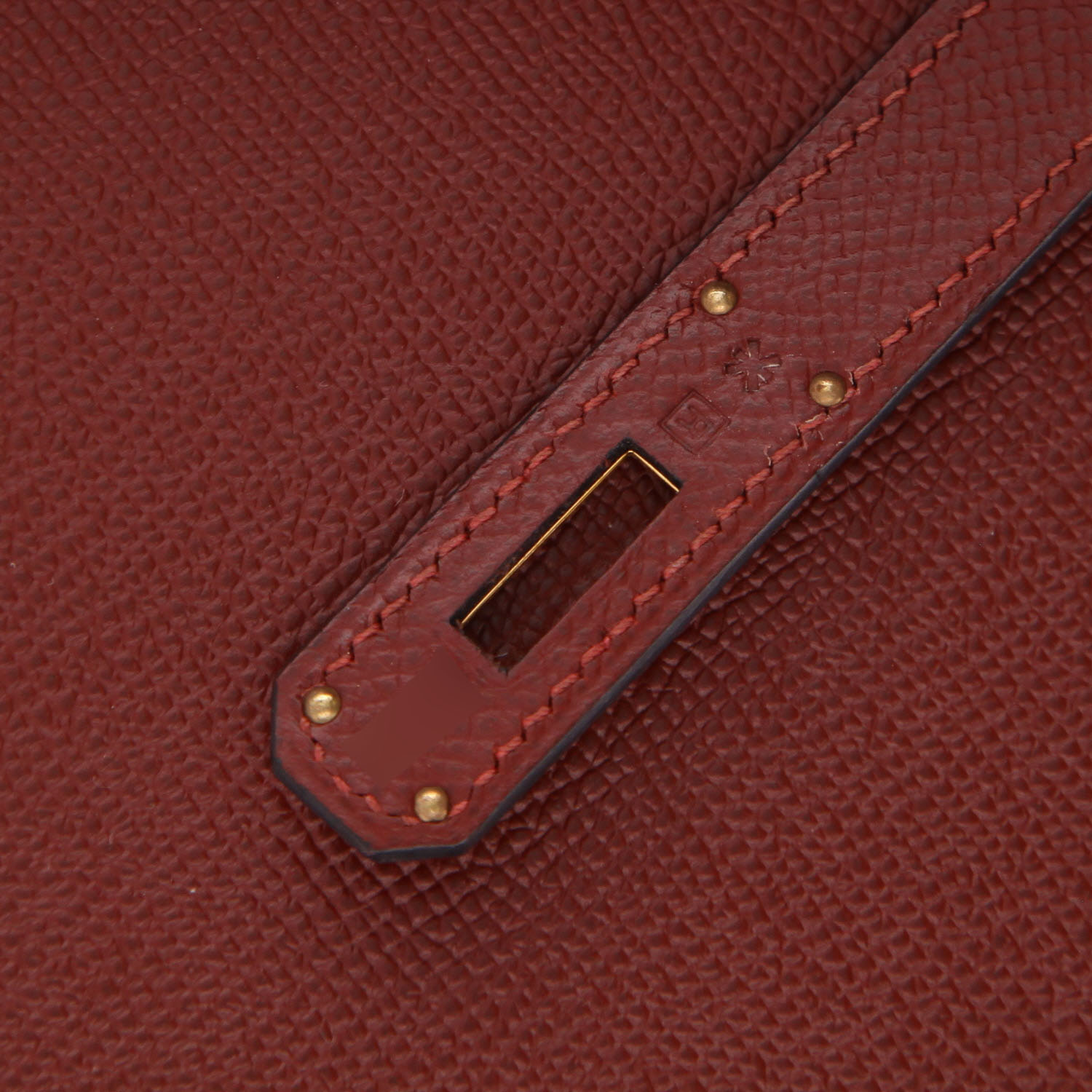 Bolso de mano Hermès  Kelly 32 cm en cuero epsom rojo H - Detail D4
