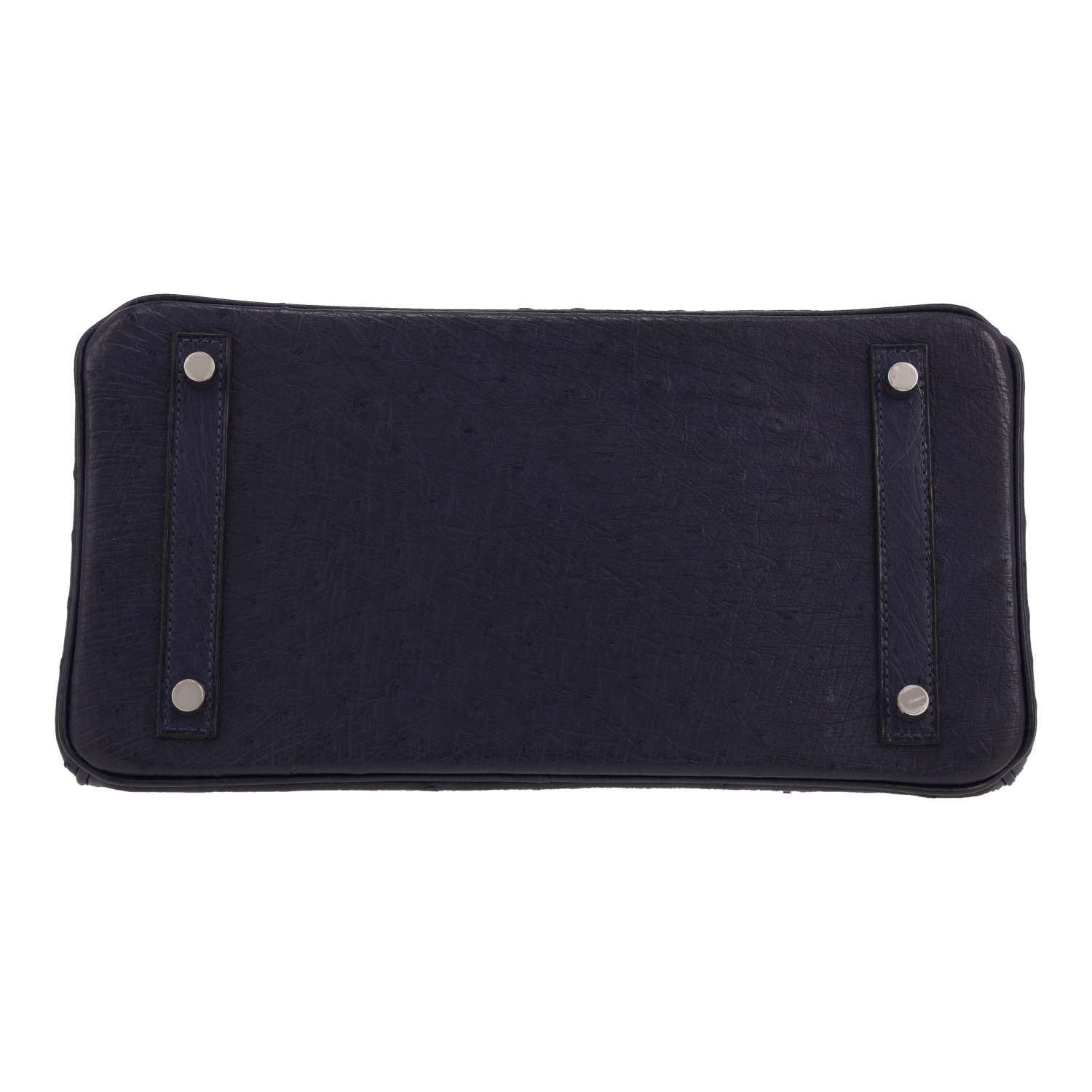 Bolso de mano Hermès  Birkin 30 cm en avestruz Bleu Izmir - Detail D1