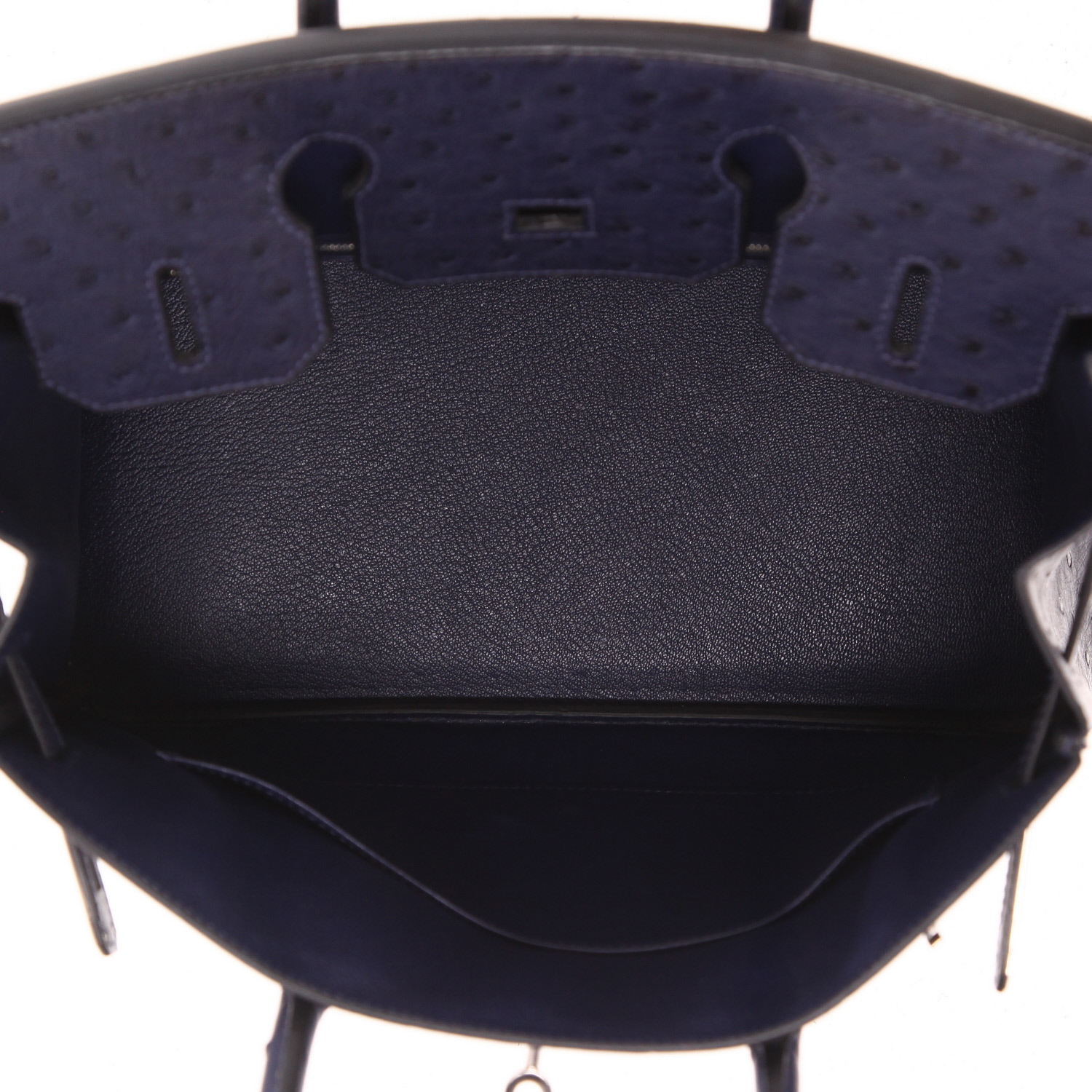 Borsa Hermès  Birkin 30 cm in struzzo Bleu Izmir - Detail D3