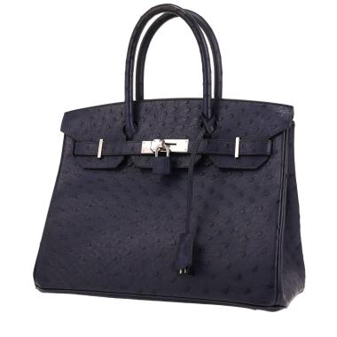 Hermès  Birkin 30 cm handbag  in Bleu Iris ostrich leather