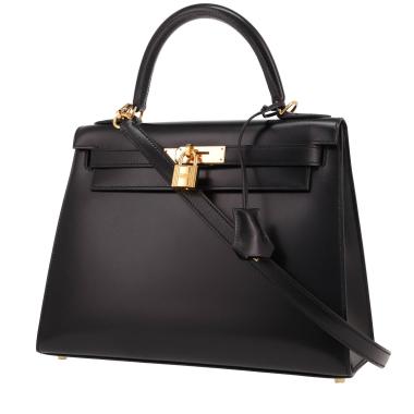 Sac à main Hermès  Kelly 28 cm en cuir box noir