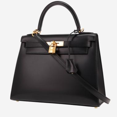 Hermès  Kelly 28 cm handbag  in black box leather