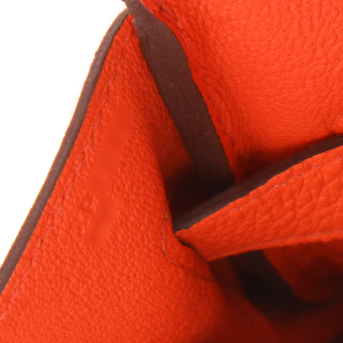 Bolso de mano Hermès  Birkin 35 cm en cuero togo naranja Poppy - Detail D4