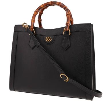 Bolso de mano Gucci  Diana modelo grande  en cuero negro y bambú