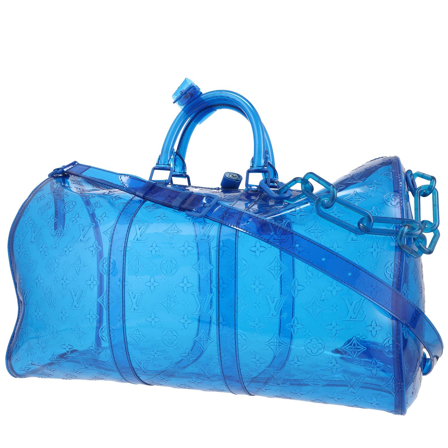 Louis Vuitton Keepall Édition Limitée Vinyle Bleu Occasion