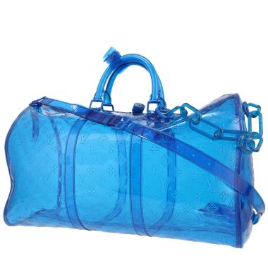 Louis Vuitton  Keepall Editions Limitées travel bag  in blue shading  vinyl  and blue vinyl
